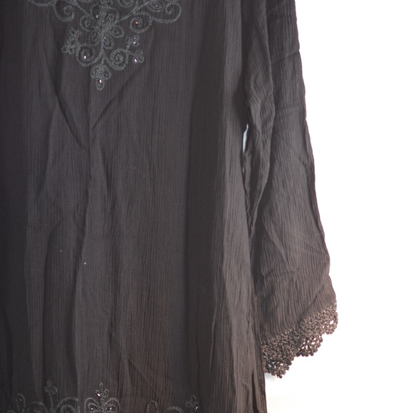 Black Raindrops Lace Embellished Dress SZ L - Picture 8 of 10